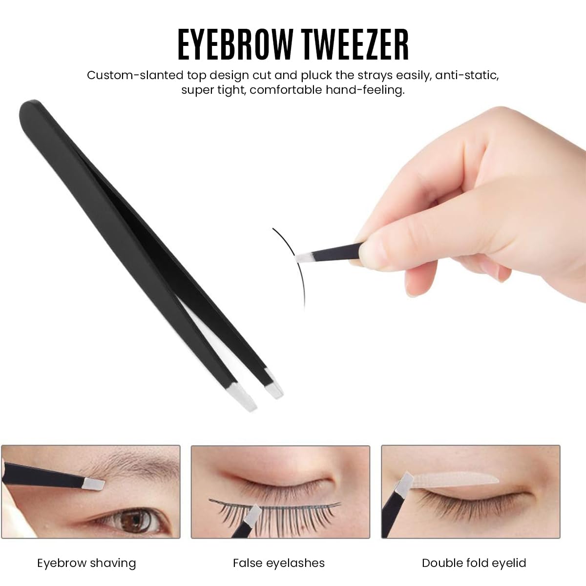 MAYCREATE 6pcs Eyebrow Tweezer Razor Set, Stainless Steel Precision Eyebrow Trimmer for Women Men, Includes Scissors, Eyelash Brush & 4 Styles Tweezer for Eyebrow with Tool Pouch MAYCREATE 6pcs Eyebrow Tweezer Razor Set, Stainless Steel Precision Eyebrow Trimmer for Women Men, Includes Scissors, Eyelash Brush & 4 Styles Tweezer for Eyebrow with Tool Pouch